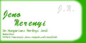 jeno merenyi business card