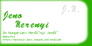 jeno merenyi business card